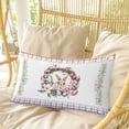 thumbnail image 4 of Bunny Easter Pillow Covers, Linen Long Throw Pillow Case, Spring Floral Eggs Pastoral Rabbit Holiday Pillow Protector Decorative Cushion Cover for Living Room/Bedroom 20" x 30", 4 of 8