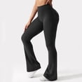 thumbnail image 2 of Women's High Waisted Flare Yoga Leggings with Pockets Tummy Control Stretch, 2 of 6