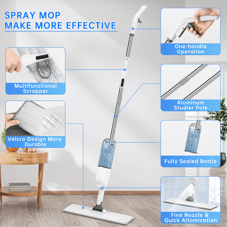Cshidworld Spray Mop with 4 Washable Microfiber Pads photo 5