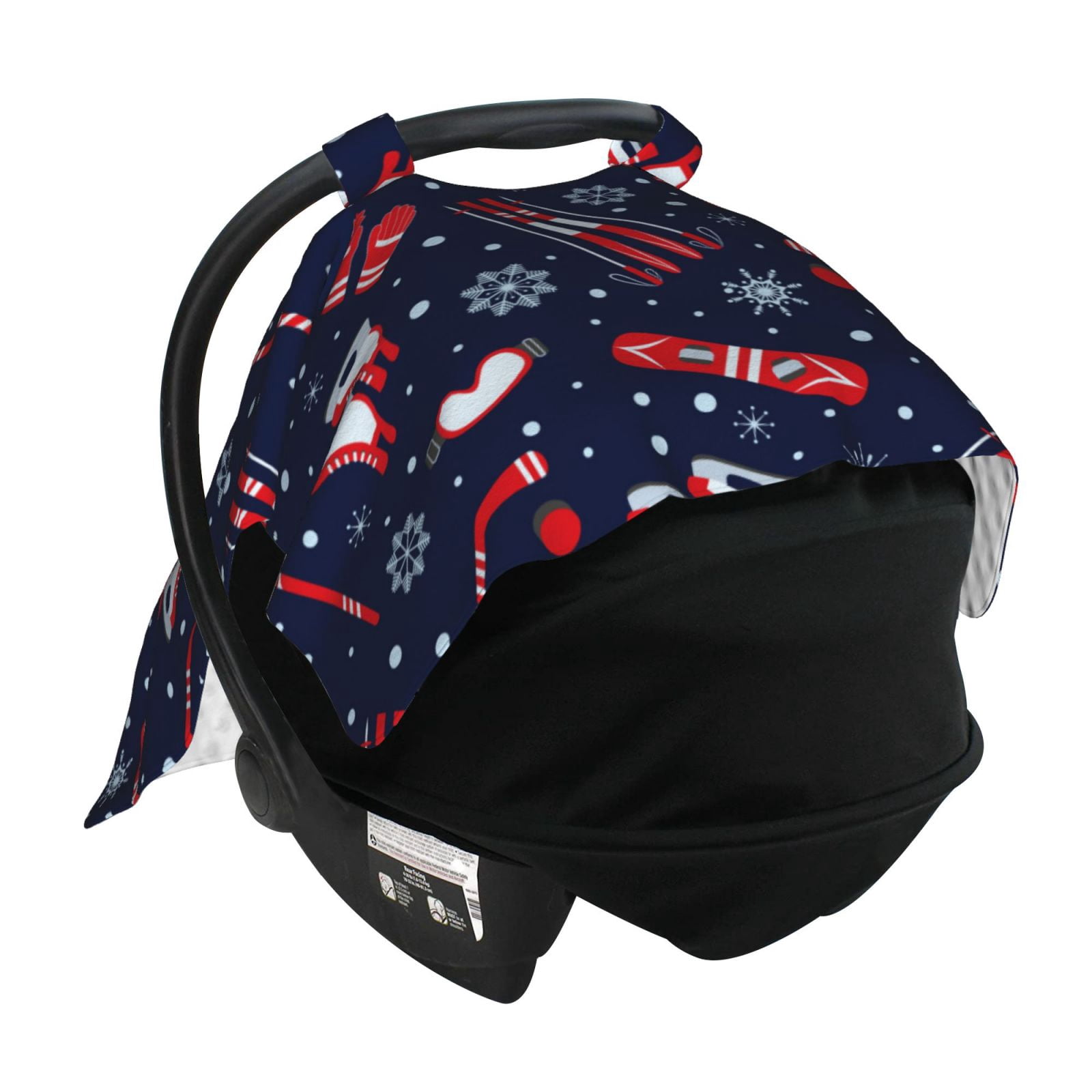 Car Seat Cover Baby - Winter Skiing Snowflakes Breathable Infant Car Seat Cover for Baby Carseat, Lightweight Comfort Baby Essentials Must Haves Newborn Stuff for Girl Boy