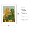 thumbnail image 2 of Palermo Sicily Italy - Duomo (Cathedral) - Vintage Travel Poster by Attilio Ravaglia c.1930s - Bamboo Fine Art 290gsm Paper (Unframed) 12x16in, 2 of 4