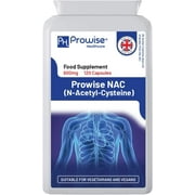 NAC N-Acetyl-Cysteine 600mg | 120 Capsules of Nac N-Acetyl-Cysteine | Vegan N-Acetyl-Cysteine Nutritional Supplements | High Bioavailability & No Fillers | UK Manufactured by Prowise Healthcare