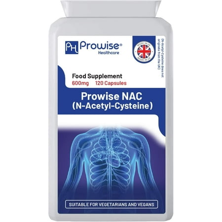 NAC N-Acetyl-Cysteine 600mg | 120 Capsules of Nac N-Acetyl-Cysteine | Vegan N-Acetyl-Cysteine Nutritional Supplements | High Bioavailability & No Fillers | UK Manufactured by Prowise Healthcare