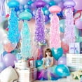 thumbnail image 6 of 6pcs 10"Hanging Jellyfish Paper Lanterns - Under The Sea Party & Mermaid Birthday Decorations, Baby Shower, Nautical Events, Ocean Theme Classroom & Beach Room Decor, 6 of 7