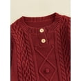 thumbnail image 5 of Bagilaanoe Newborn Baby Girl Boy Knit Rompers Sweater Warm Long Sleeve Bodysuit 3M 6M 9M 12M 18M 24M Infant One Piece Jumpsuit, 5 of 9