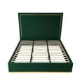 thumbnail image 5 of Creed Bed Hunter Green Velvet Queen Upholstered Powder Coated Gold Frame Base, 5 of 10
