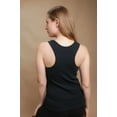thumbnail image 2 of Women's Cottonique W12228 Latex Free Organic Cotton Racerback Tank Top (Black 8), 2 of 5