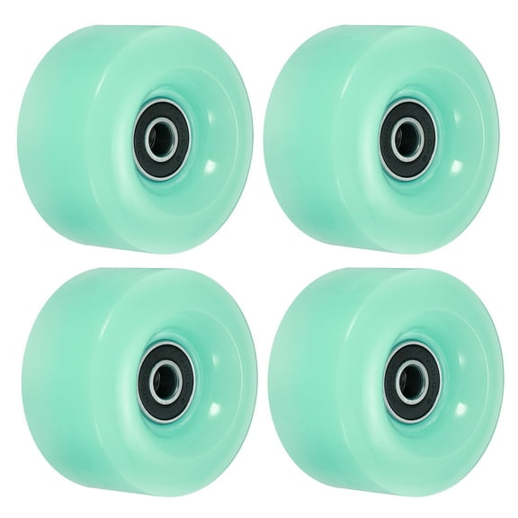 Uxcell 32 x 58mm Roller Skate Wheels with Bearings 82A Quad Skate Replacement, Green 4 Pack