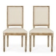 thumbnail image 3 of Noble House Robin Indoor French Wood Dining Chair, Set of 2, Beige, Natural, 3 of 12