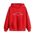thumbnail image 5 of ATOGUTA Girls Sweatshirt Long Sleeve Pullover Top Hoodie Kids Fall Winter Sweatshirts Size 5T-15, Red, 5 of 6