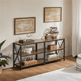 thumbnail image 4 of Renwick 3 Layer Industrial Shelved TV Stand, Rustic Brown, 4 of 12