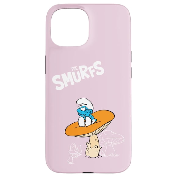 Funda para iPhone 15 de Los Pitufos con seta naranja