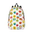 thumbnail image 2 of Rocae Cartoon Flowers for Durable Canvas Backpack Leisure Large Bag Travel Rucksack Multi-function Backpack Medium, 2 of 8