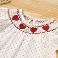 thumbnail image 3 of ZEHJUHAN Toddler Girls' Heart Embroidered Dress, Polka Dot Bubble Sleeve A-Line Dress with Back Buttons White，3-6M, 3 of 7