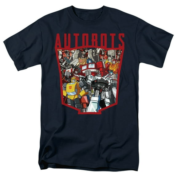 Transformers Autobot Collage S/S Adult 18/1 T-Shirt Navy