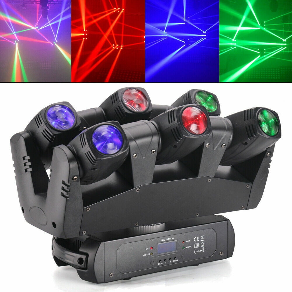 Miumaeov Moving Head Light LED RGBW Portable Stage Light Strobe Party Beam DJ Lighting 6 LEDs Heads X 10W RGB Stage Lighs with DMX Control for Wedding Disco Dj Party