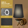 thumbnail image 4 of 1Pcs Black Cloth Composite Small Lampshade For Bedside Lamp Easy To Install, 4 of 8