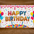 thumbnail image 5 of Colorful Drip Cake Design Happy Birthday Banner Balloons Confetti Background Party Decoration Supplies Birthday Party Photography Props Decor Backdrop, 5 of 7