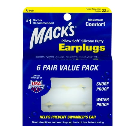 Mack's Pillow Soft Silicone Putty Earplugs - 6 PK, 6.0 CT