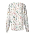 thumbnail image 4 of Easter Scrub Shirts for Women Cute Bunny Egg Printed Snap Front Long Sleeve Working Jacket Nursing Uniform Shirts with Pockets, 4 of 4