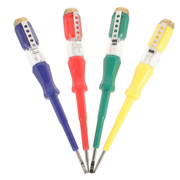 4pcs Electric Tester Pen Live Wire Tester Electrical Tester Pen Screwdriver Supply