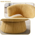 thumbnail image 6 of Round Swivel Chair,Modern Accent Chair,Comfy Barrel Chair,Fuzzy Teddy Upholstered Armchair for Living Room,Bedroom,Office,Waiting Room (Yellow Left), 6 of 18