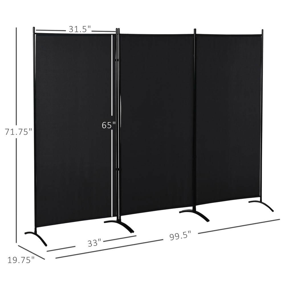 Resenkos 6ft 3-Panel Room Divider - Indoor Privacy Screen for Home, Black