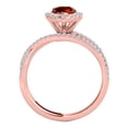 thumbnail image 3 of Mauli Jewels Rings for Women 2.34 Carat Diamond and Pear Shaped Garnet Ring Shared-prong 10K Rose Gold, 3 of 6