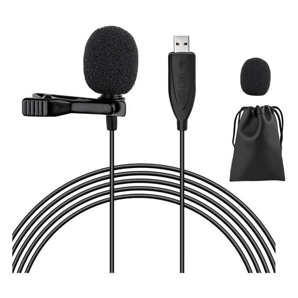 MicróFono USB Lavalier 6.6 Ft MicróFono PC Condensador Omnidireccional Lavalier Clip en MicróFono para Computadora, , Laptop