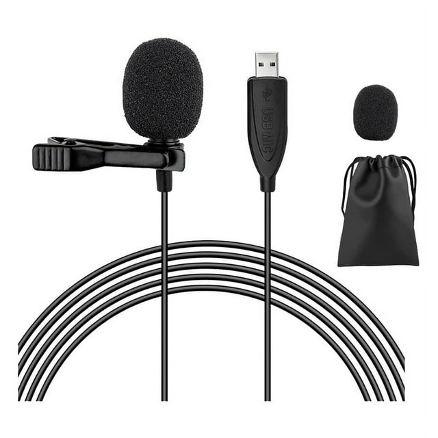 MicróFono USB Lavalier 6.6 Ft MicróFono PC Condensador Omnidireccional Lavalier Clip en MicróFono para Computadora, , Laptop
