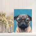 thumbnail image 2 of Funny Pug Dog with Glasses Canvas Print, Decor for Living Room, Bedroom, Office, Hallway, Cafe, Studio, 2 of 8