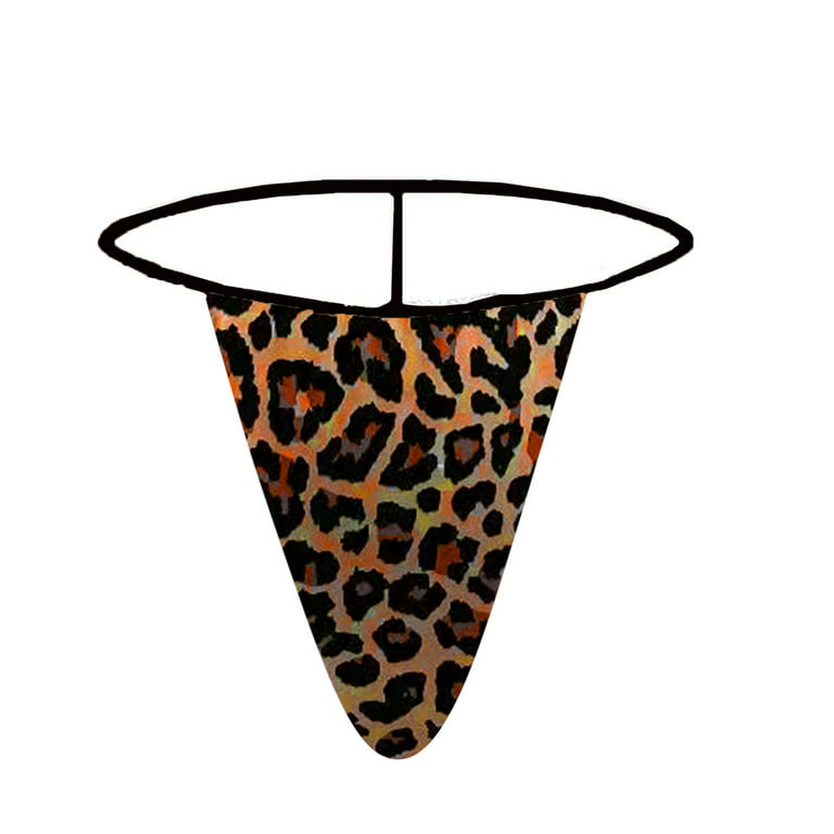 Breathable Bikini Underwear for Women Seamless T-Back G-String Thong Soft  Panties Leopard Print XL 