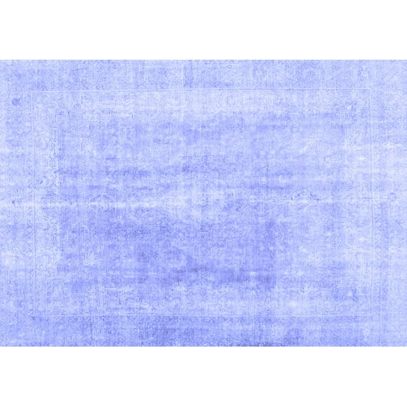 Ahgly Company Machine Washable Indoor Rectangle Abstract Blue Contemporary Area Rugs, 2' x 4'