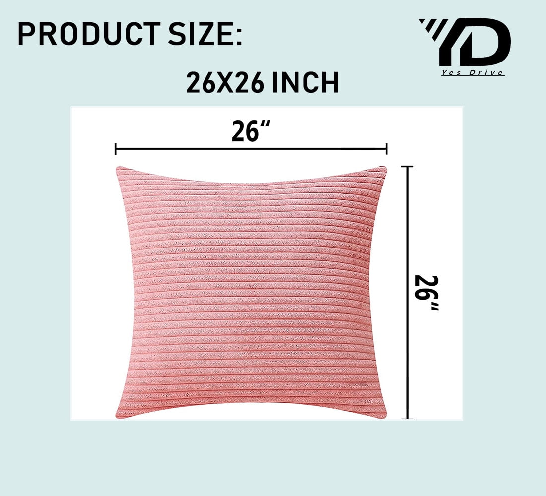 Pillow Cover Large Square Pillow Case for Patio Couch Bench Girl's Room,