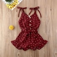 thumbnail image 3 of Toddler Kids Baby Girls Chiffon Strap Heart Sleeveless Ruffle Halter Jumpsuit Summer Outfits Black 1-2 Years, 3 of 6