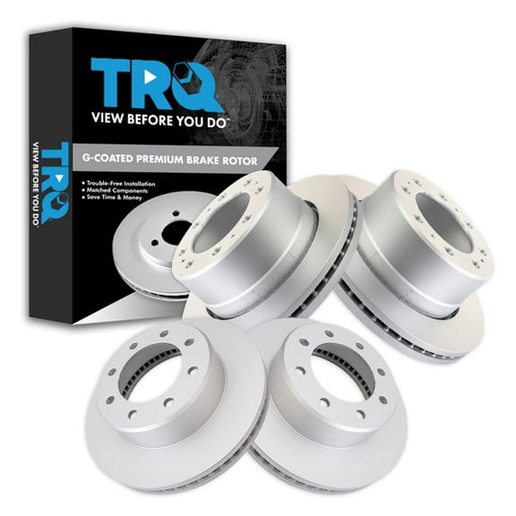TRQ Front and Rear Brake Rotors Set Premium G-Coated Fits Select 2009-2010 Dodge Ram 2500 Ram 3500 2012 Ram 1500 2011-2022 2500 3500