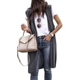 thumbnail image 7 of ZXSXSY Women Solid Color Sleeveless Long Vest Cardigan, 7 of 7