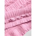 thumbnail image 4 of Pink Ruched Halter Maxi Dress With Adjustable Neck Tie, 4 of 6