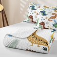 thumbnail image 4 of Erosebridal Multicolor Dinosaur Graffiti Bed Spread Queen,Jungle Dino Egg Queen Coverlet Set For Boys,3pcs, 4 of 7