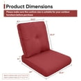 thumbnail image 7 of POCASSY Patio Furniture Cushions Set of 6, 22.5"*22.5" Outdoor Cushion for Patio Furniture, Water Resistant, Fade Resistant, Deep Seat and High Back Cushion for Chair, Sofa, and Couch, Red, 7 of 7