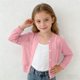 thumbnail image 2 of Niña Pequeña Manga Larga Tops Color Sólido Princesa Punto Suéter con Protección Solar, Aire Acondicionado Suéter Cardigan para Uso Diario Casual, Abrigo Suave, 2 of 7