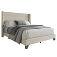 thumbnail image 4 of Home Design Niles Full Upholstered Panel Bed Frame with Wingback Headboard and Foam-Padded Support, Beige, Easy Assembly, 4 of 10