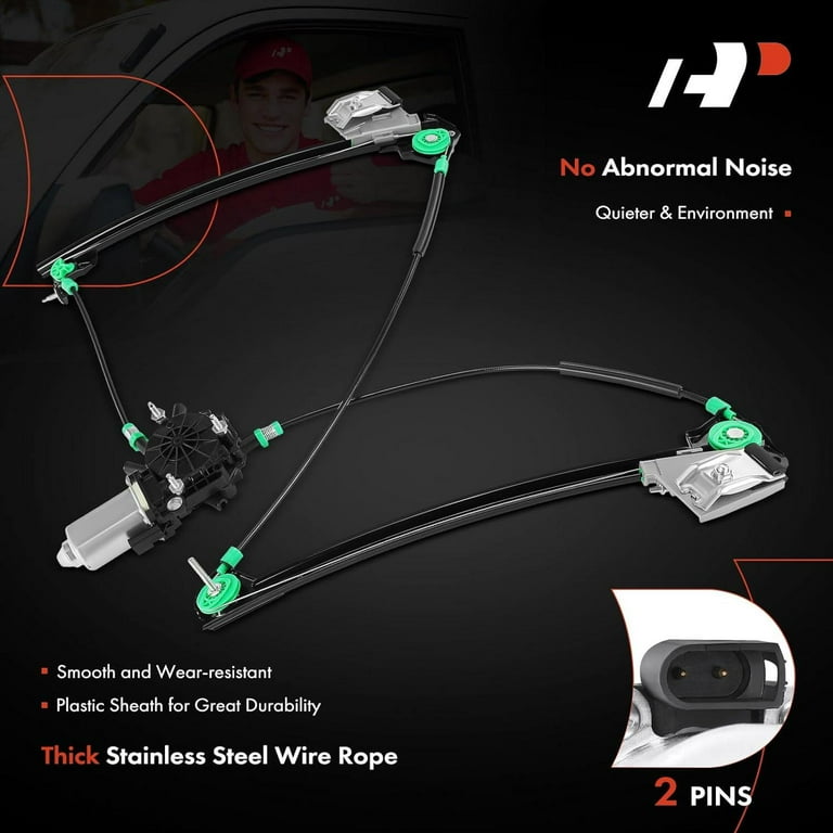 A-Premium Power Window Regulator With Motor - Front Left Driver Side For 1997-2004 Chevy Corvette
