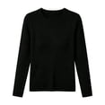 thumbnail image 4 of BODOAO Women's Crewneck Sweater Long Sleeve Ribbed Knit Pullover Fitted Lightweight Soft Warm Cozy Casual Fall Winter Tunic Top for Women Fashion Everyday Wear Black L, 4 of 4