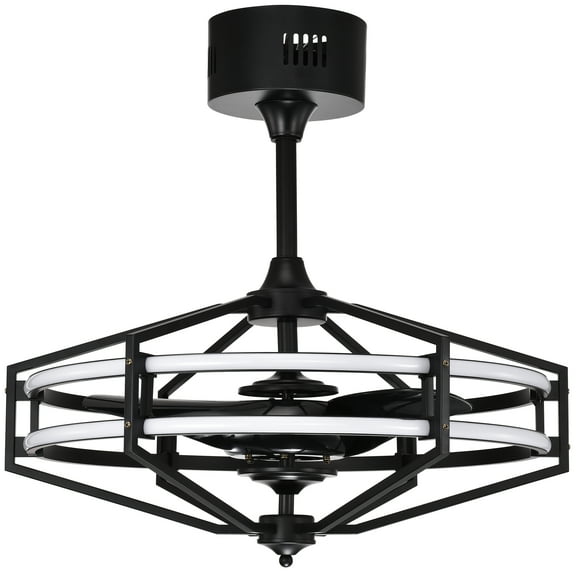 Warehouse of Tiffany Hamza Matte Black 28-inch Reversible 3 Blade LED Ceiling Fan with Remote