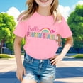 thumbnail image 2 of Tisuna First Grade T Shirts For Girls Toddler Cartoon Print Short Sleeve Crew Neck Tops Casual Soft Little Girls First Day School Casual Shirts Size 10-11 Years Pink, 2 of 4