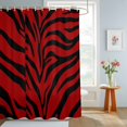 thumbnail image 2 of Bathroom Shower Curtain Tiger Stripe Red Black Line Waterproof Shower Curtains with Hooks, Abstract Animal Texture Bath Curtains Bathtub Curtain Home Decor 72x72in, 2 of 9