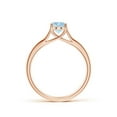 thumbnail image 2 of Angara Natural 0.6 Ct. Aquamarine Solitaire Ring in 14K Rose Gold for Women (Ring Size: 4), 2 of 10