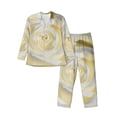 thumbnail image 1 of Fotbe White Rose Pijama de Hombre con Estampado de Manga Larga, Conjunto de 2 Piezas, Ropa de Dormir Suave y Cómoda con Bolsillos-X-Large, 1 of 7