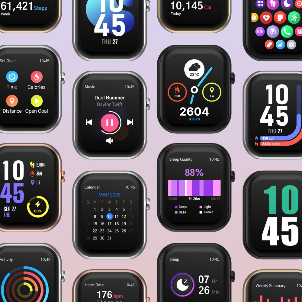 iTouch, AIR 5 Smartwatch 1.85, Amoled Display, Black